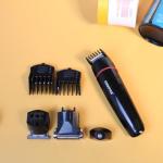 Geepas GTR8128N 7 in 1 Hair Trimmer 500mAh - Cordless Hair Clippers, Grooming Kit with Stand, LED Indicators