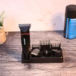Geepas GTR8128N 7 in 1 Hair Trimmer 500mAh - Cordless Hair Clippers, Grooming Kit with Stand, LED Indicators