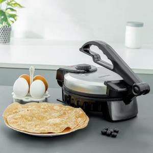 Geepas GCM5429 8" Chapathi Maker - Non-stick Coating with Thermostat