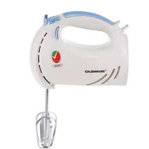 Geepas OMHM2348 Hand Mixer 150W Powerful Motor 7-Speed Settings Includes 2 Beaters & 2 Dough Hooks Mix, Whip, Blend, and Stir - White.