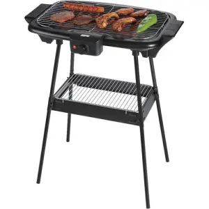 Geepas 2000W Electric Barbecue Grill Auto Thermostat Control With Overheat Protection Space Saving, Waterproof Chicken, Beef, Veggies & More, Black