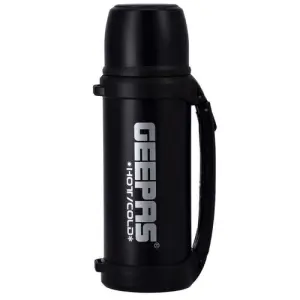 Geepas 1.8L Vacuum Flask, Stainless Steel Bottle Keep Hot & Cold Antibacterial topper Cup - Perfect for Outdoor Sports, Fitness, Camping, Hiking, Office, School -Black (1 YR WRNTY)