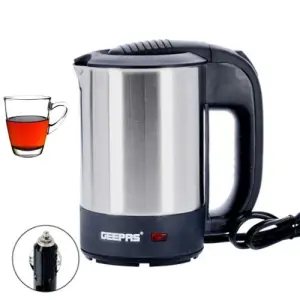 Geepas Stainless Steel Car Kettle, 0.5 Litre GK38041 - Silver