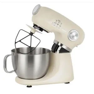 Geepas 3 In 1 Mixer 7 Level Speed, 5 Litre Stainless Steel Bowl, Splash Guard Convenient Design with Wisk, Dough Hook & Beater -Multi (1 YR WRNTY)