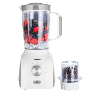 Geepas 2 In 1 Food Jug Blender,1.8L Jar & Mini Coffee Spice Mill Stainless-Steel Blades With 3 Speed & Pulse Option Turbo Button For Ice Crushing, Overheat Protection,