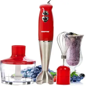 Geepas 3-in-1 Hand Blender Stainless Steel, Includes Bowl-Multi (1 YR WRNTY)