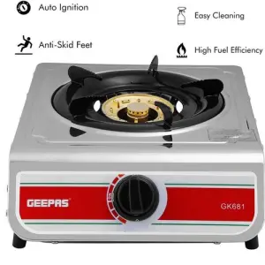 Geepas Auto Ignition Cook-Top High Fuel Efficiency Single Burner Gas Cooker -Multi (1 YR WRNTY)