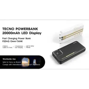Tecno TPB-P204Q 20000mAh 22.5W Omni Tank PB With LED Display Airline Friendly