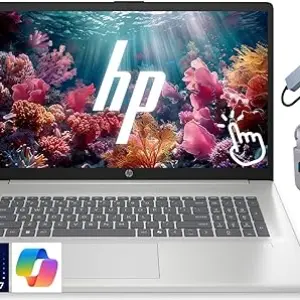HP 17.3" Touchscreen Laptop, Intel Core Ultra 7 255U AI Processor, 16GB DDR5 RAM, 1.5TB (1TB SSD+512GB Docking Station Set), Backlit Keyboard, Fingerprint Reader