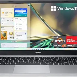 acer Aspire 3 A315-24P-R2SC Slim Laptop | 15.6" Full HD IPS Display | AMD Ryzen 5 7520U Quad-Core Processor | AMD Radeon Graphics | 8GB LPDDR5 | 256GB NVMe SSD | Wi-Fi 5 | Windows 11 Home