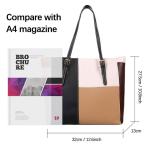 STY Ladies Shoulder Bag Women Handbags Tote Bag Large Capacity PU Color-Block Bag