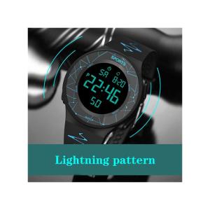 New Waterproo LED Digital Luminescent Neutral Sports Watch - Black