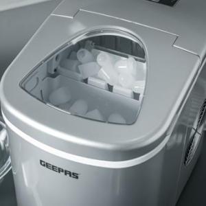 Geepas GIM63015UK Ice Cube Maker, Two Sizes, Produces 24kg Ice in 24 Hours - Ice Container 700g, Water Container 2.2L, Ecological Gas, Automatic Functioning