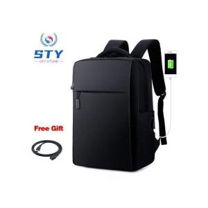 STY 15.6 Inch Men Laptop Backpack Bags Rucksack School Bags - Black