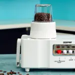 Geepas 4-in-1 Food Processor-Blades For Blending, Mincing And Milling Function Unique Detachable Parts And Rich In Design 2 Speed Control-White (1 YR WRNTY)