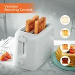 Geepas 2 Slice Bread Toaster, Variable Browning Setting,Cancel Function Removable Crumb Tray Wide Slots and High Lift Feature Cord Storage-White
