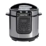Geepas GMC 5326 ,6L Electric Pressure Cooker with 14 Different Cooking Modes - Silver, Black