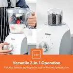 Geepas 2 In 1 Food Jug Blender,1.8L Jar & Mini Coffee Spice Mill Stainless-Steel Blades With 3 Speed & Pulse Option Turbo Button For Ice Crushing, Overheat Protection,