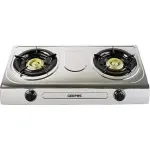 Geepas 2-Burner Gas Stove with Auto Ignition Stainless Steel Body Model No GK5605 - Silver (1yr Warranty).