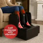 Geepas Multifunctional Foot & Leg Massager GM86105 | 3 Intensity Levels, 3 Massage Modes| Calf Vibration| Instep Air Pressure Kneading| 15-Min Timer| Dual-Purpose Design