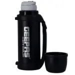 Geepas 1.8L Vacuum Flask, Stainless Steel Bottle Keep Hot & Cold Antibacterial topper Cup - Perfect for Outdoor Sports, Fitness, Camping, Hiking, Office, School -Black (1 YR WRNTY)