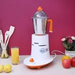 Geepas 3 IN 1 Mixer Grinder, 550 Watts Power - White Orange.