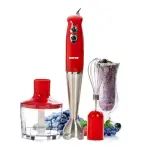 Geepas 3-in-1 Hand Blender Stainless Steel, Includes Bowl-Multi (1 YR WRNTY)