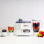Geepas Centrifugal Juicer - 2.2 L Pulp Container Machine Juice Extractor with 75MM Wide Mouth 2 Speed, Stainless Steel Body, Non-Slip Feet-Multi (1 YR WRNTY)