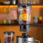 Geepas 4-in-1 Blender And Juice Extractor, Black (1 YR WRNTY)