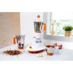 Geepas 3 IN 1 Mixer Grinder, 550 Watts Power - White Orange.