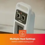 Geepas Ceramic Heater, Portable Electric Space Heater – Mini PTC Fan Heater for Desks & Tables with 2 Heat Settings 1400/2000W - Automatic Oscillation -White (1 YR WRNTY)