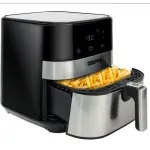 Geepas Air Fryer 1700W -Hot Air Fryers, 5 Litres Electric Air Cooker With Digital Touch Screen & Preheat, 60 Minute Timer, Led Display, Auto Shut Off -Multi (1 YR WRNTY)