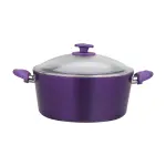Aluminium Casserole with Durable Granite Coating, RF10258 | 5 Layer Durable Construction | Stay Cool Bakelite Handles & Knob | Non-Stick Casserole Dish with Lid