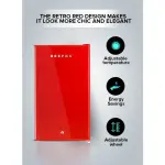 Geepas Single Door Mini Defrost Refrigerator|GRF1202RXE| Mini Fridge| Retro Design| Low Noise| Low Voltage| Quick Cooling| Easy Cleaning| Red