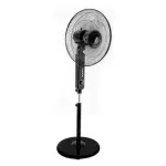 Geepas 16" Stand Fan, 5 AS Blades, 60W Motor, GF9488 Overheat Protection | Horizontal Oscillation Piano Buttons 128 Ribbed Grills Ideal for Home, Office - Black
