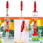 Geepas 3-in-1 Hand Blender Stainless Steel, Includes Bowl-Multi (1 YR WRNTY)