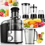 Geepas 4-in-1 Blender And Juice Extractor, Black (1 YR WRNTY)
