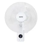 Geepas 16-Inch Wall Fan 3 Speed Settings- White /Black (1 YR WRNTY)