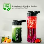 Geepas Personal Blender Stainless Steel Blade Safety Lock, 570ml & 400ml BPA-Free Tritan Jar, 300W Motor, Multi- Safe Protection, Abs Plastic Housing - Black