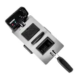 Geepas Deep Fryer- GDF36015N/ 3.0 L Capacity, Brushed Stainless Steel Housing/ Fully Immersible Heating Element, Adjustable Temperature/ 2 Years Warranty, Black & Silver