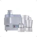 Geepas 4-in-1 Food Processor-Blades For Blending, Mincing And Milling Function Unique Detachable Parts And Rich In Design 2 Speed Control-White (1 YR WRNTY)
