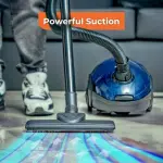 Geepas Vacuum Cleaner Handheld & Stick, 1.5L Dust Bag Capacity, Powerful Motor Comfortable Handle, Rolling Wheels With Easy Parking Nozzle And Dust Full Indicator -Mult