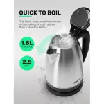 Geepas 1.8 Liter Stainless Steel Electric Kettle - GK5454N - Silver, Black.