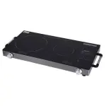Geepas Double Burner Infrared Cooker, 99mins Timer, LED Display 9 Temperature Settings Child Lock Ceramic Heating Element -Black