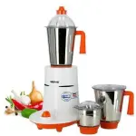 Geepas 3 IN 1 Mixer Grinder, 550 Watts Power - White Orange.