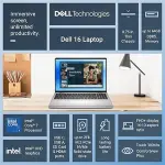 Dell 16 16" FHD+ Touchscreen Laptop Computer, Intel 10-Core 7 150U, 64GB DDR5 RAM, 1TB PCIe SSD, WiFi 6E, Bluetooth 5.3, Backlit Keyboard, Copilot Key, Windows 11 Home
