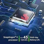 acer Aspire 16 AI Copilot+ PC | 16" WUXGA 120Hz Multi-Touch Display | Snapdragon X X1-26-100 | NPU: 45 Tops - GPU: Up to 1.7 TFLOPs | 16GB LPDDR5X | 512