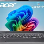 acer Aspire 16 AI Copilot+ PC | 16" WUXGA 120Hz Multi-Touch Display | Snapdragon X X1-26-100 | NPU: 45 Tops - GPU: Up to 1.7 TFLOPs | 16GB LPDDR5X | 512