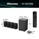 Hisense 4.1.2 CH Soundbar, 720 W, Dolby Atmos HT SATURN, Wireless Speakers - Black