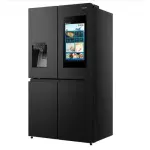 Hisense 680 Liters / 680L Smart Refrigerator Cross Door With Touch Display Screen Water And Ice Dispenser,Metal Cooling, Fridge Mate Black